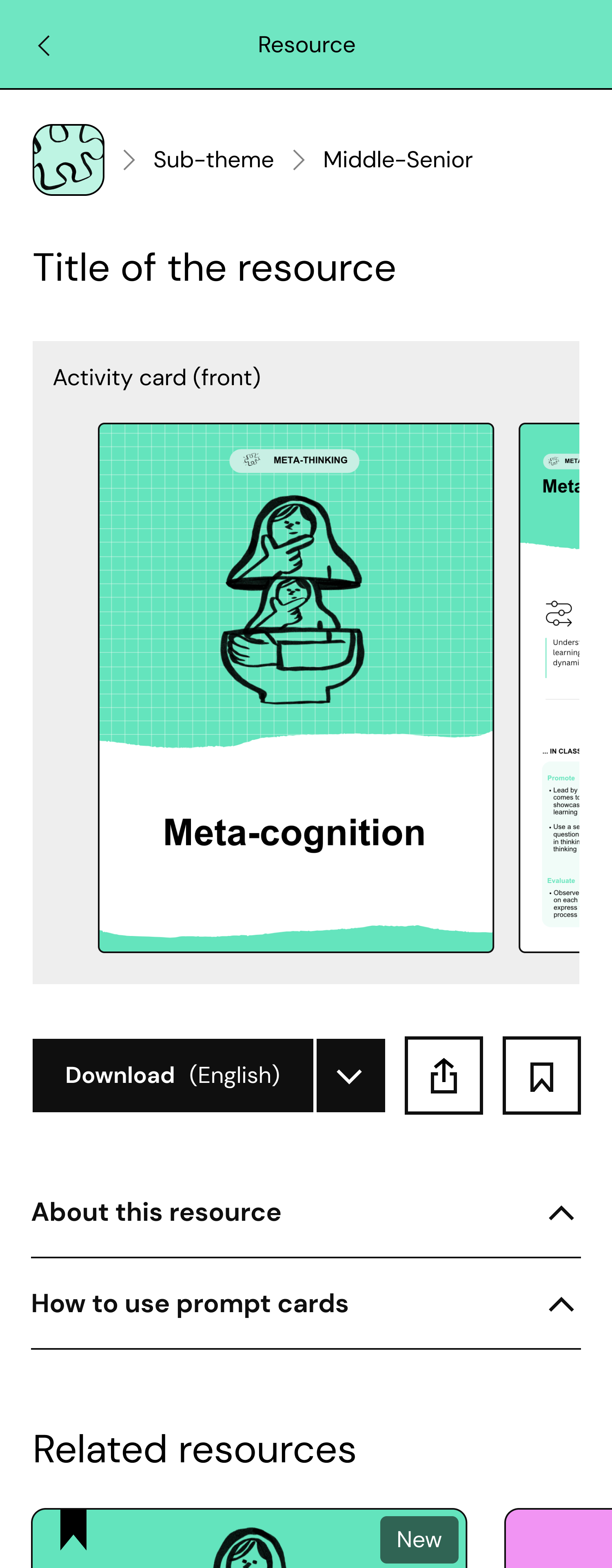 Resource detail view (mobile)